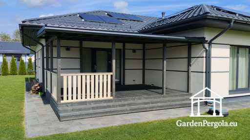 Prémiový tmavosivý altánok s kovovou strechou 4x6m - garden gazebo pergola