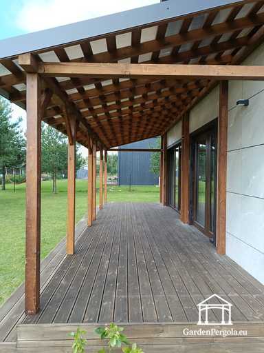 Prírodná drevená veranda 2,4 x 9 m bez terasy