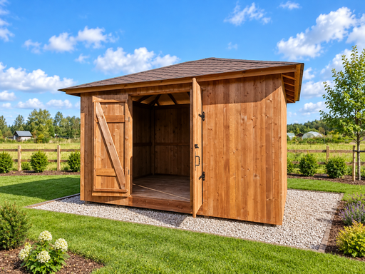 3 × 4,5 m zákazkový drevený záhradný domček s dvojitými dverami - garden gazebo pergola