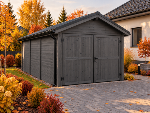 4 × 5 m drevená garáž s kovovou sedlovou strechou - garden gazebo pergola