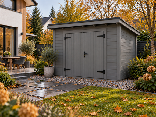 3 × 4 m tmavý drevený záhradný domček s pultovou strechou - garden gazebo pergola